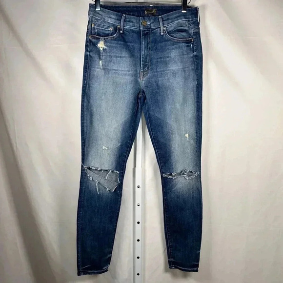Mother High Waisted Looker Size 30 Jean Women Denim Distressed - Picture 2 of 9